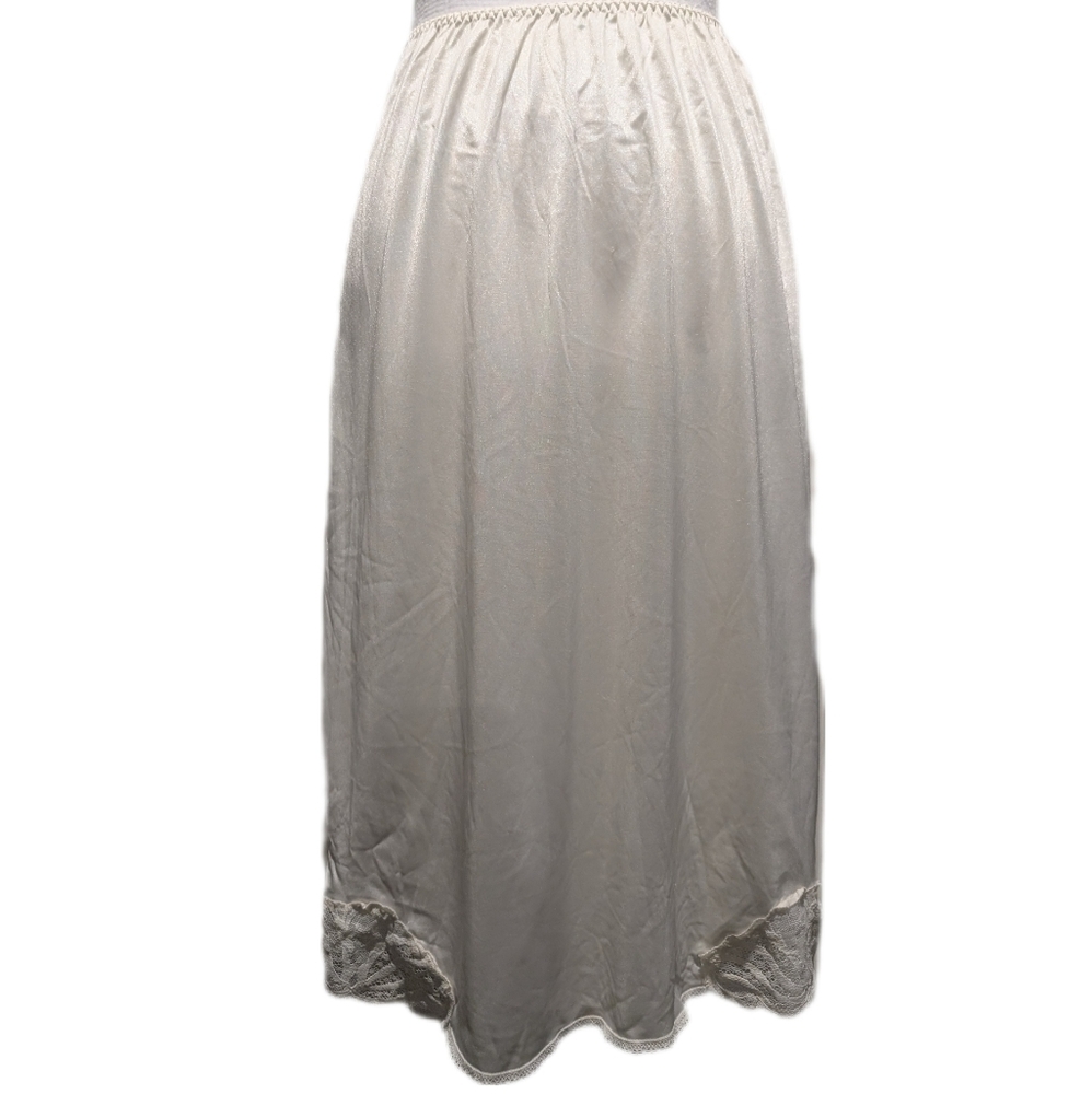 Vintage Hanna Sz M Cream Halfslip Satin Polyester 1980s 1990s